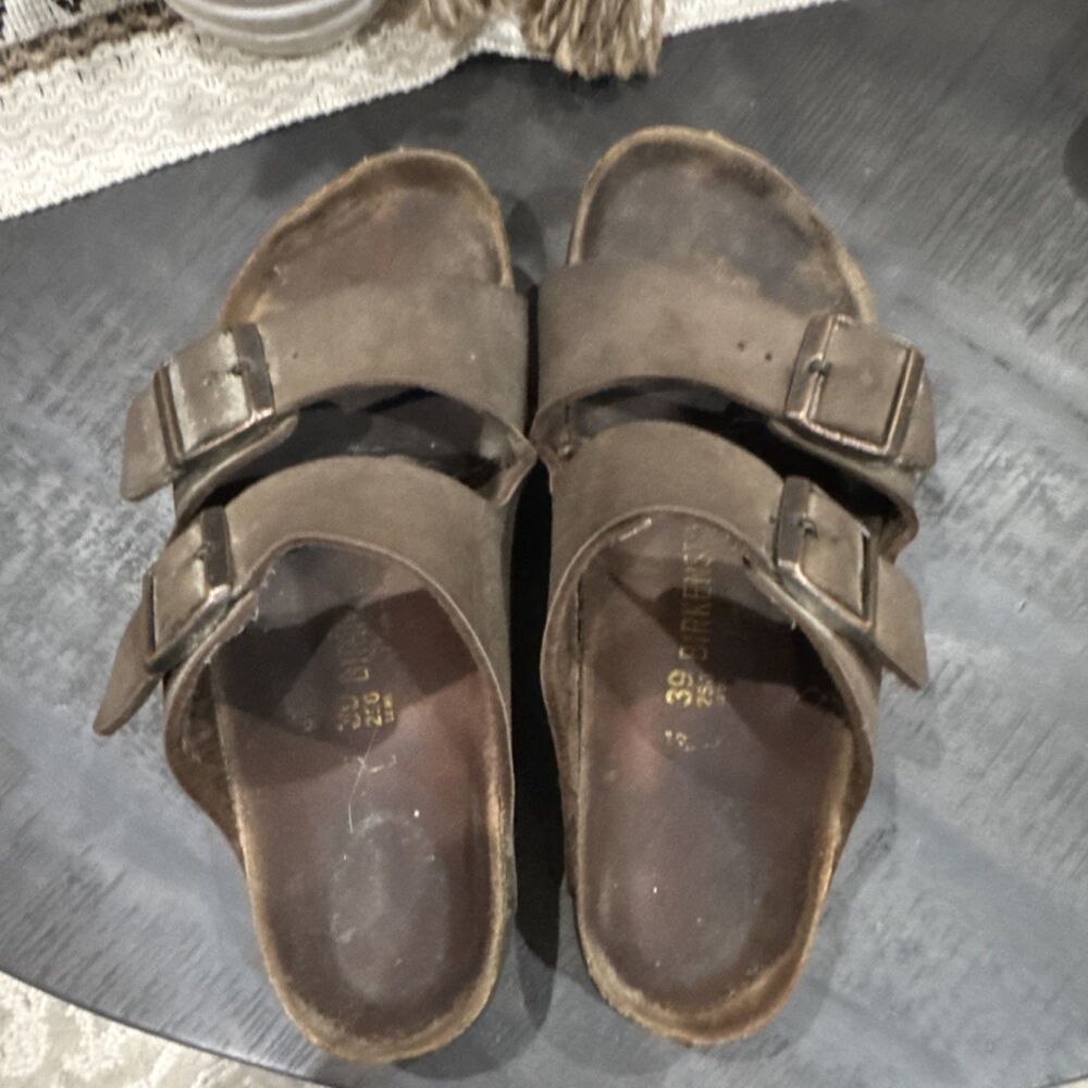 Birkenstock Arizona Brown 2-Strap Adjustable Buckle Sandals EU 39